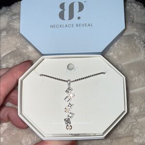 Silver Crystal Drop Pendant Necklace